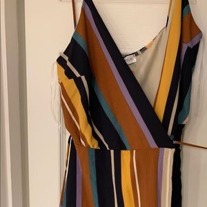 Striped wrap dress